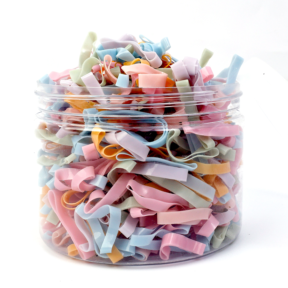 500 Uds. Bandas de goma desechables gruesas de alta elasticidad para niños, coleteros para niñas, lazos para el cabello, bandas coloridas para el cabello, accesorios para el cabello: Rosa