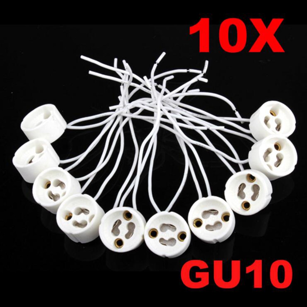 10 Pcs MR16 GU10 Lamphouder Sokkel Adapter Wire Connector Keramische Fitting Voor GU10 Led Halogeen Licht