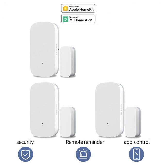 Xiaomi Aqara sensore per porte e finestre Zigbee connessione senza fili telecomando intelligente mini sensore per porte funziona con MiHome/Mela casa kit: 3pezzi door sensore