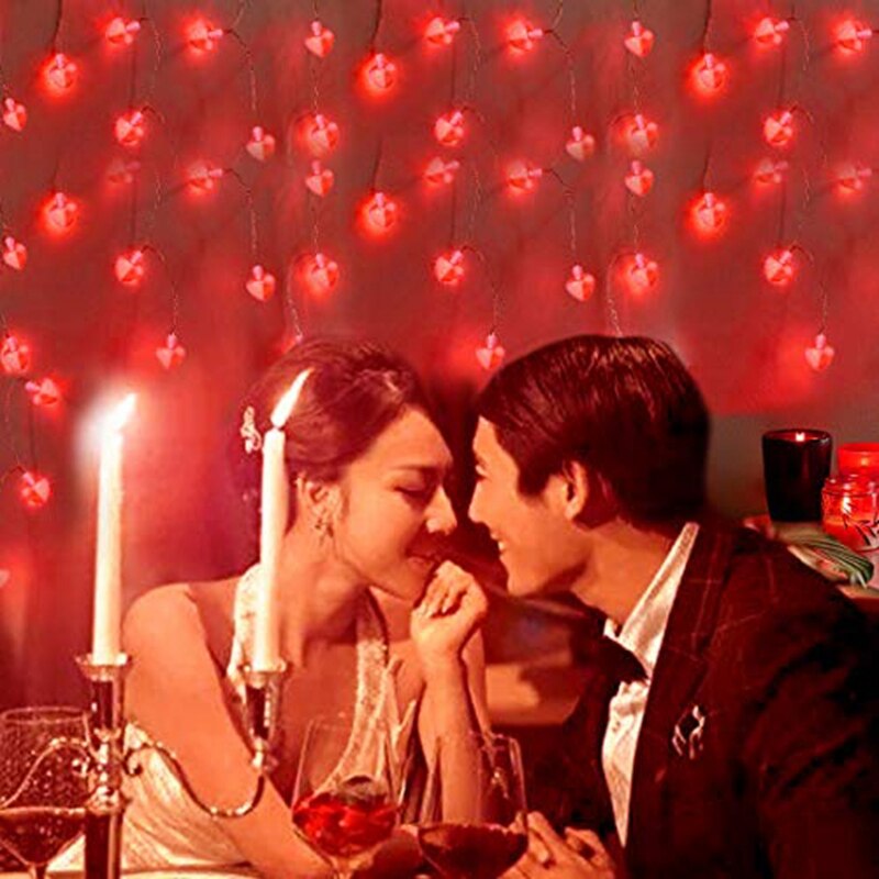 Love Heart Shaped String Lights Bedroom Light Decorations 20 LED Fairy Lights Valentine's Day String Light Party Wedding