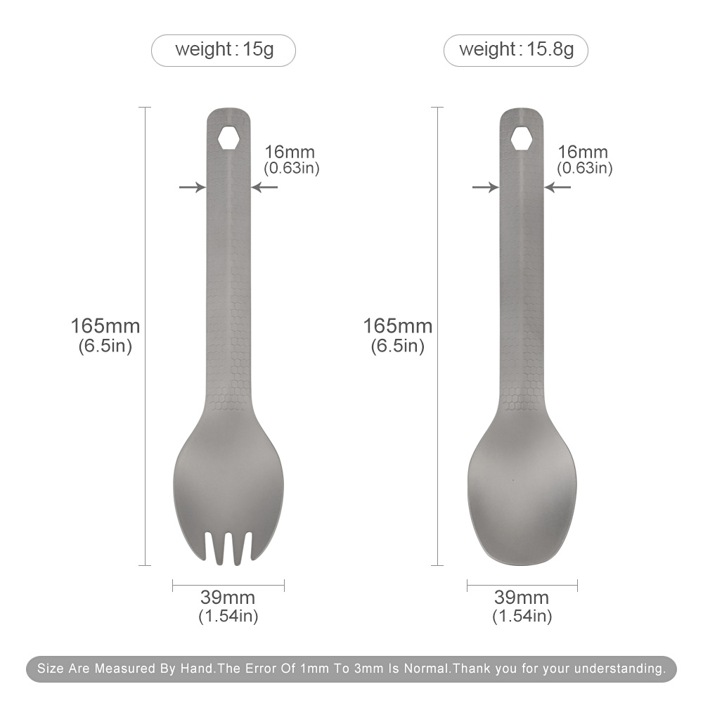 Titanium Legering Lepel Vork Diamant Patroon Picknick Gebruiksvoorwerp Outdoor Camping Food Vork Lepel Reis Tafelgerei