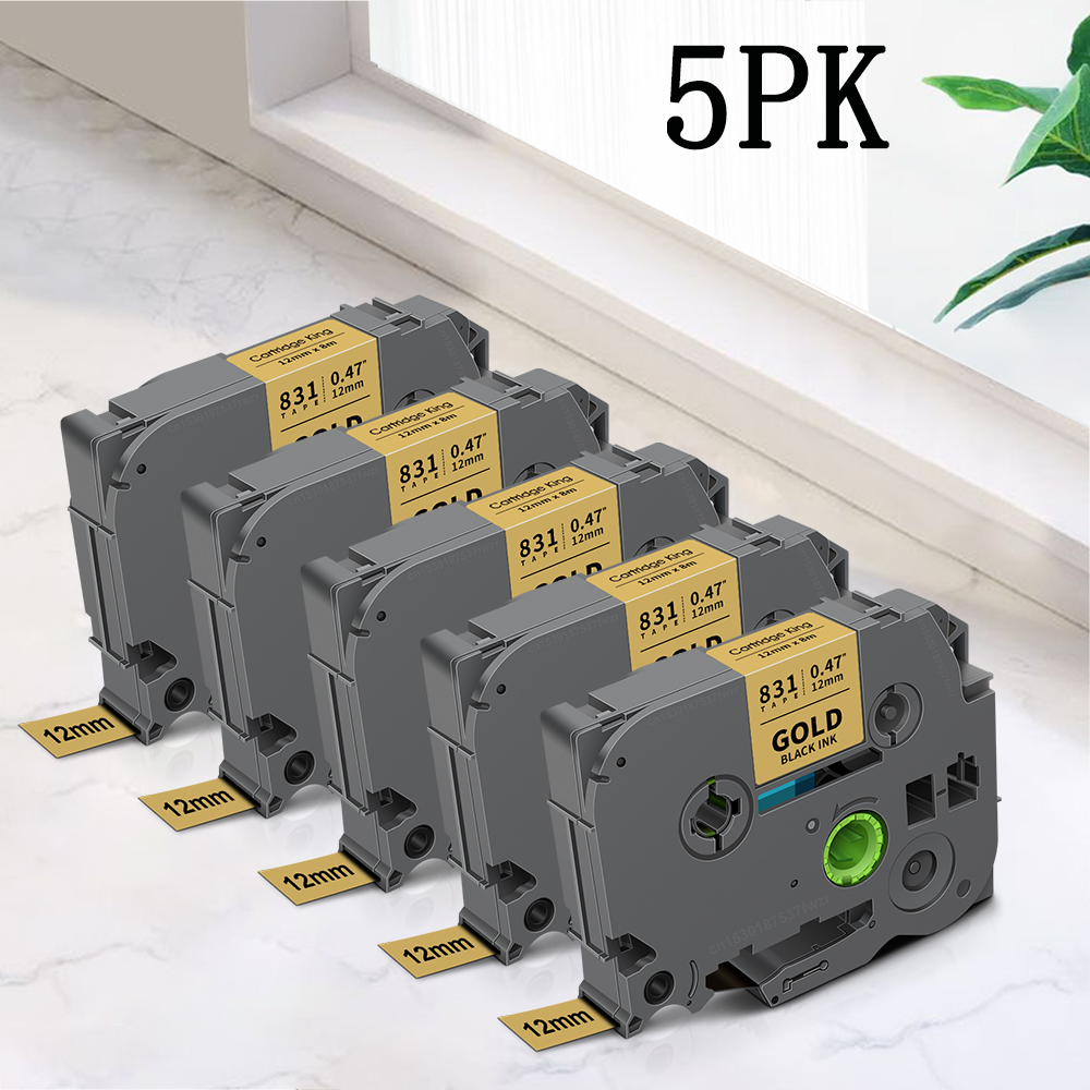 5PK TZe231 Compatible pour Brother p-touch 12mm ruban d'imprimante TZe ruban TZe 231 TZ 131 631 remplacer pour fabricant d'étiquettes Brother PTH110
