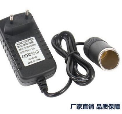 Universele  dc 12 volt ---2a- stopcontact adapter converter auto sigarettenaansteker eu uk us stekker met led-laadindicator: Eu-stekker