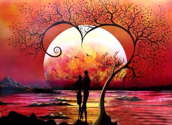 5D DIY Diamond Embroidery A couple under a tree Diamond Painting Cross Stitch Rhinestone Home decoration: Default Title