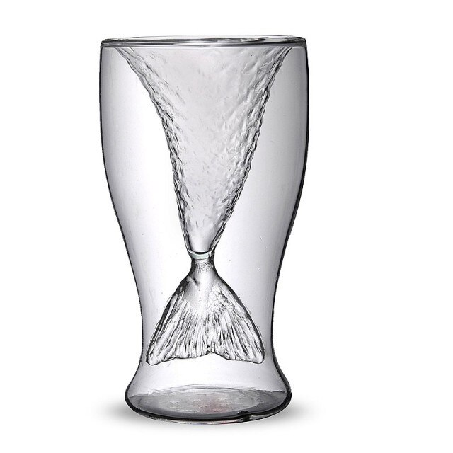 Copa de vino de sirena, vaso de copa de cristal de 100ml, para amantes de las sirenas, 1 unidad