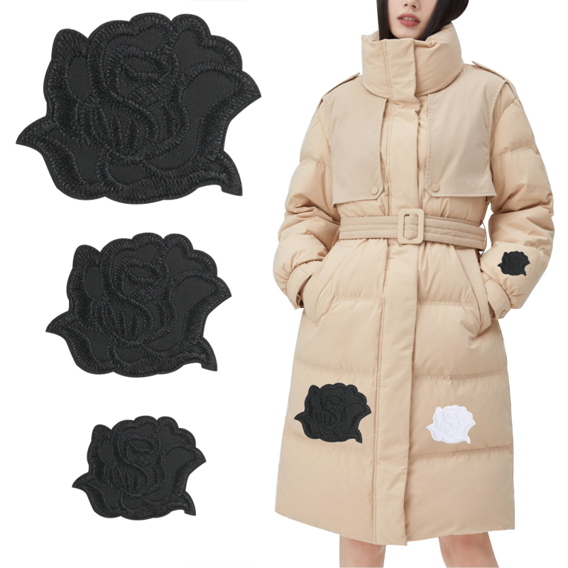 Let'S In Style 2 Applique Florale Brodée De Roses Noires De