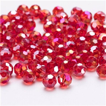 Artículo mixto de cuentas de vidrio checo rojas talladas para hacer joyas, materiales para collares, cuentas de cristal sueltas de bricolaje  z117: Z117ab- bolas de cuentas / 4mm 95 piezas