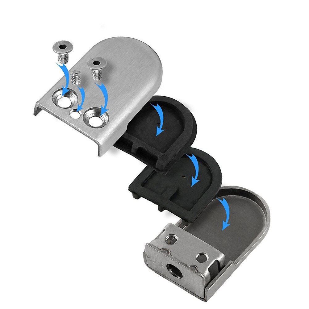 Stainless Steel Glass Clamps Adjustable Glass Bracket Clip For Balustrade Staircase Handrail