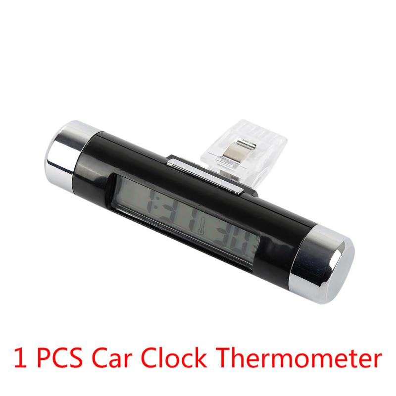 1PC Car LCD Digital Thermometer Car Dashboard Desk Date Time Calendar Clock LED Alarm Clock Display Function Clocks Авто: Default Title