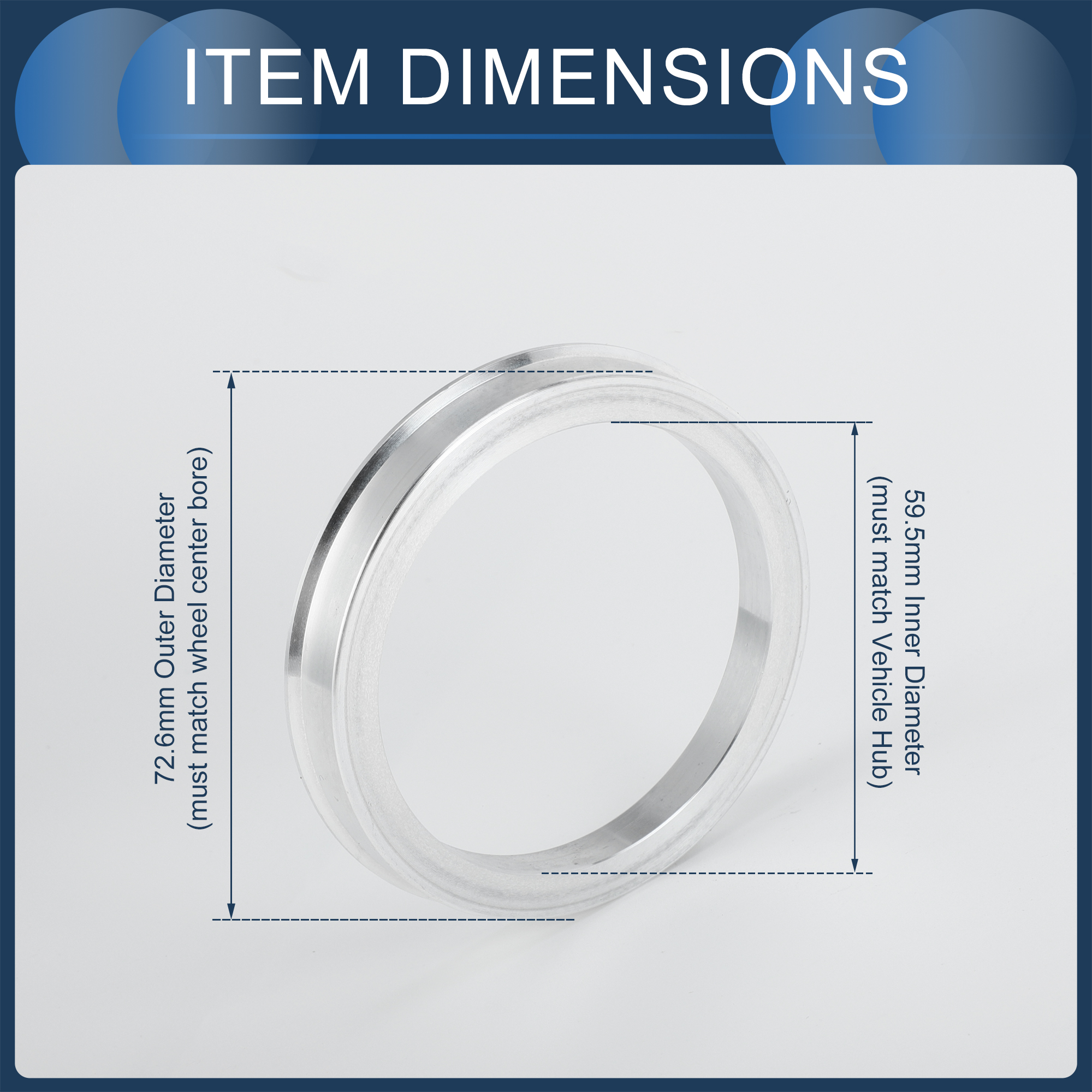 UXCELL 4pcs OD 70.1/72.6/72.1/73.1mm to ID 57.1/60.1/64.1/54.1/66.6/62.5mm Hub Centric Rings Wheel Hubrings Aluminum Alloy: WHITE