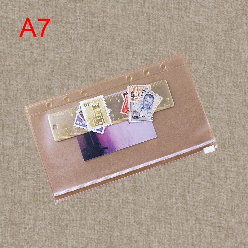 1Pc Transparante Pvc Clip Bestandsmap A5/A6/A7 Notebook Losbladige Ringband Planner Agenda School briefpapier Kantoorbenodigdheden: A7PVC File Bag