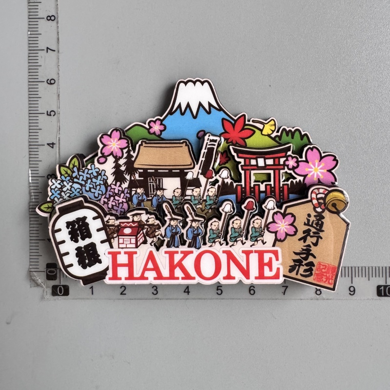 Imanes de nevera, recuerdo turístico, Cancun, México, Dubái, Helsinki, Finlandia, Hakone, Tokio, Japón, Chile, papel de aluminio, pegatinas de decoración de madera: Caqui oscuro