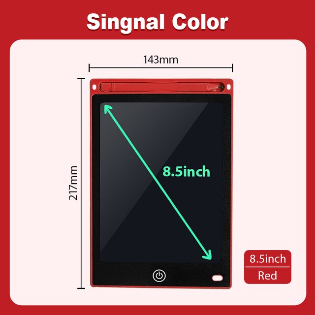 Planche à dessin électronique, écran LCD de 8.5 pouces, tablette graphique numérique pour dessin, bloc d&#39;écriture électronique, jouets pour enfants: red 8.5inch signal