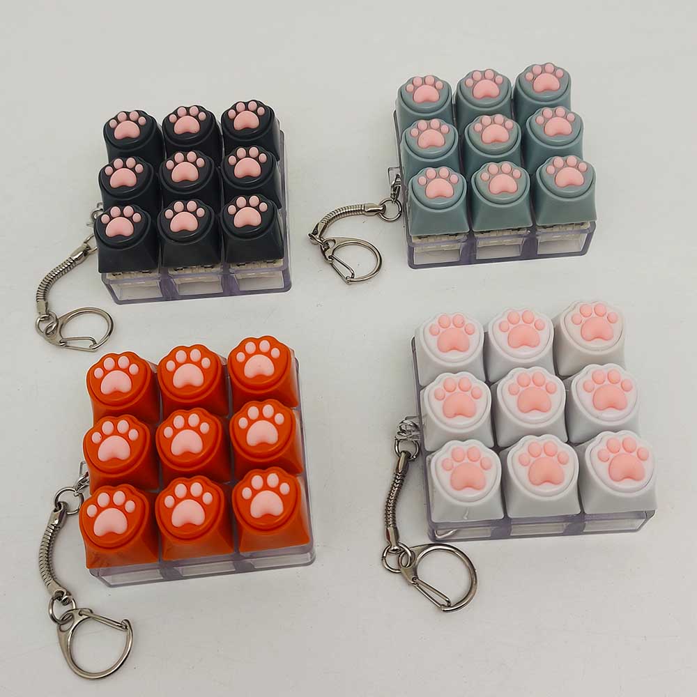 Siliconen zachte kat klauwen sleutelhanger sleutelhanger hanger mobiele telefoon rugzak hanger desktop accessoires decompressie pers gereedschap