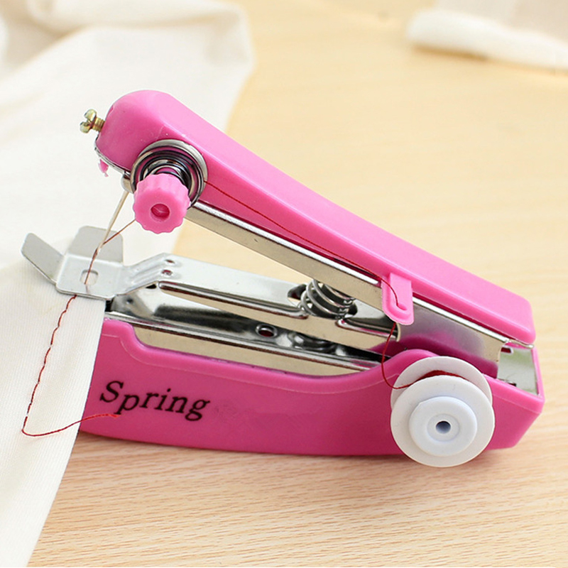 Bærbare mini håndholdte symaskiner syning sy håndarbejde trådløse tøjstoffer elektriske symaskiner søm sæt