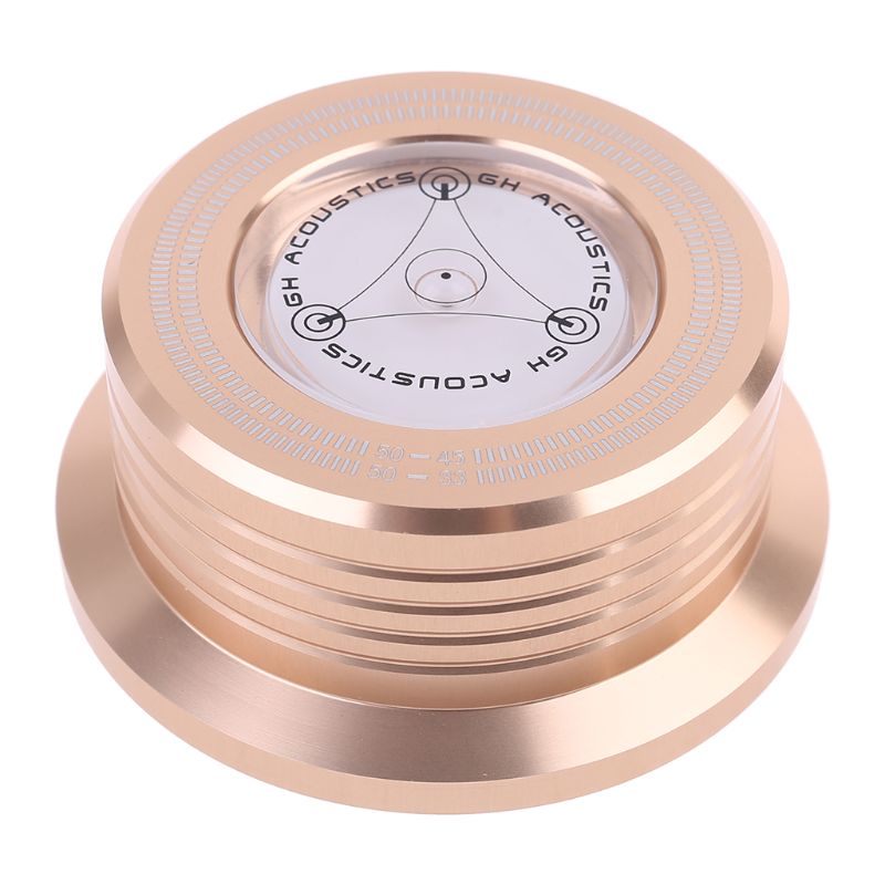 LP Vinyl Record Stabilizer - 50Hz Aluminum Alloy Disc Weight Clamp for Turntables: Gold