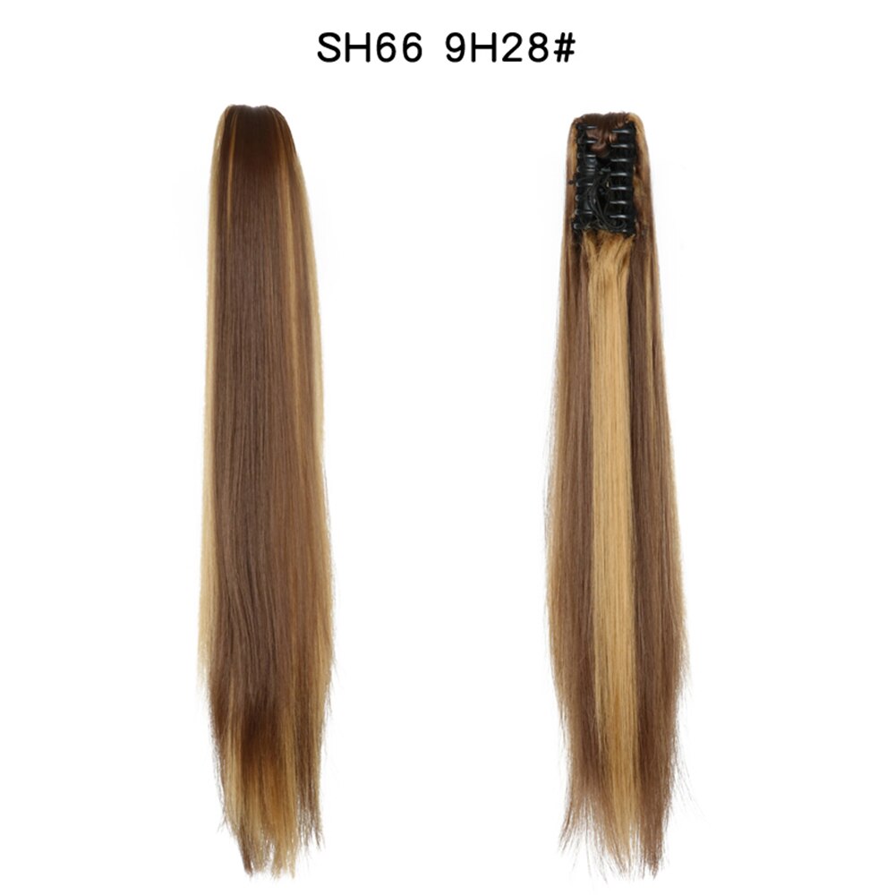 Extensiones de cabello de cola de caballo ondulada y rizada de 20 pulgadas, pinza sintética en postizos de cola de caballo para mujeres blancas, Color marrón, negro y rojo