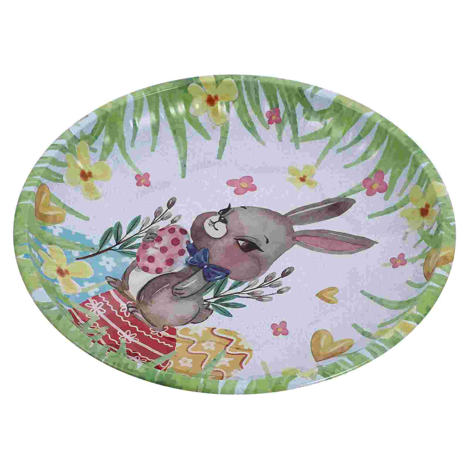 1 Pc Plate Easter Fruit Serving Plate Easter Bunny Fruit Plate Easter Iron Plate for Easter Home Parties