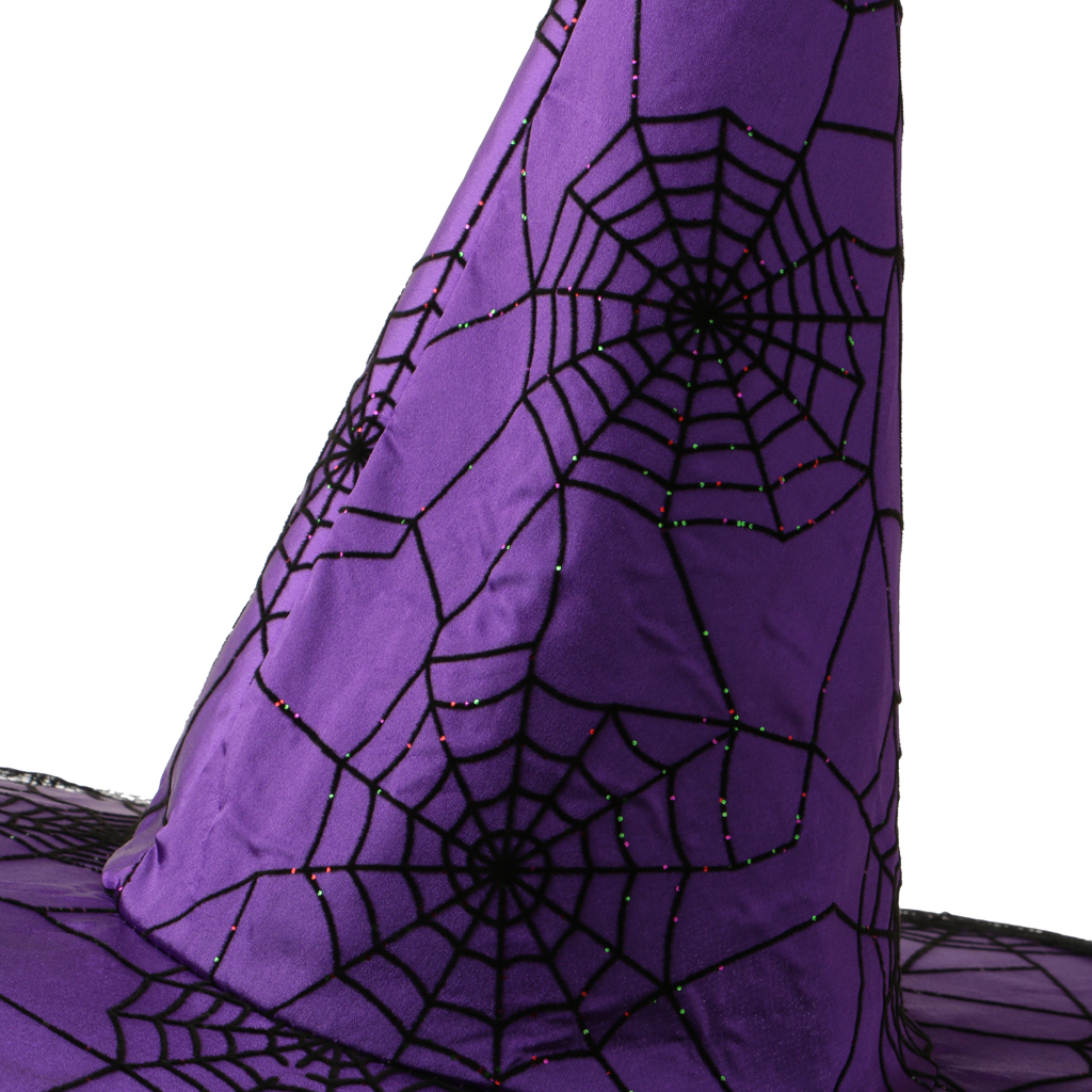 Chapeau de sorcière en Satin violet pour femmes et filles, accessoire de Costume de fête pour Halloween