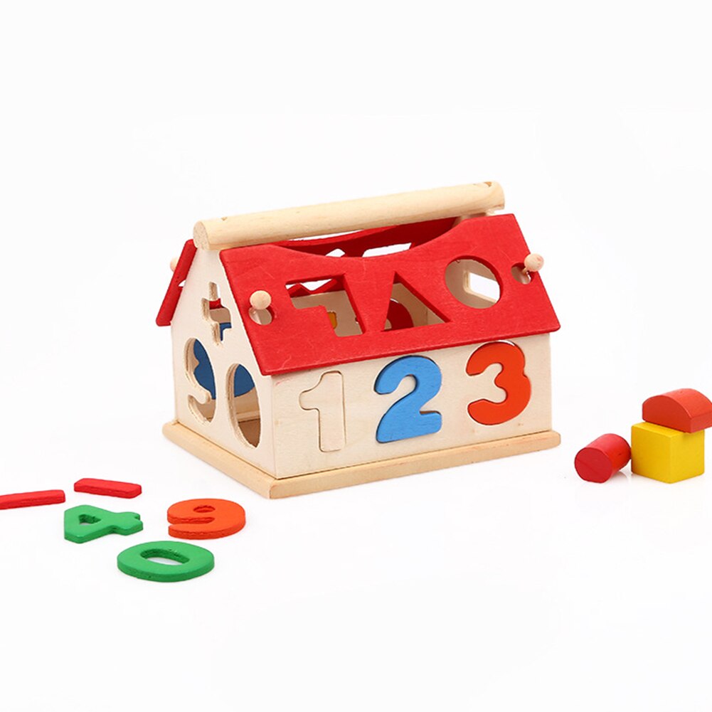 Blocks Wood House Kids Intellectual Developmental Building Baby Educational Toys Children Building Jigsaw Toys