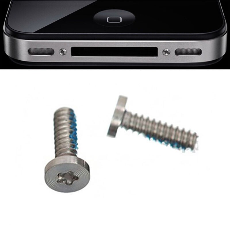 4pcs Silver Torx 5 Point Star screw Pentacle Dock Bottom Connector Screw + Screwdriver for iPhone 4 4S 4G Useful