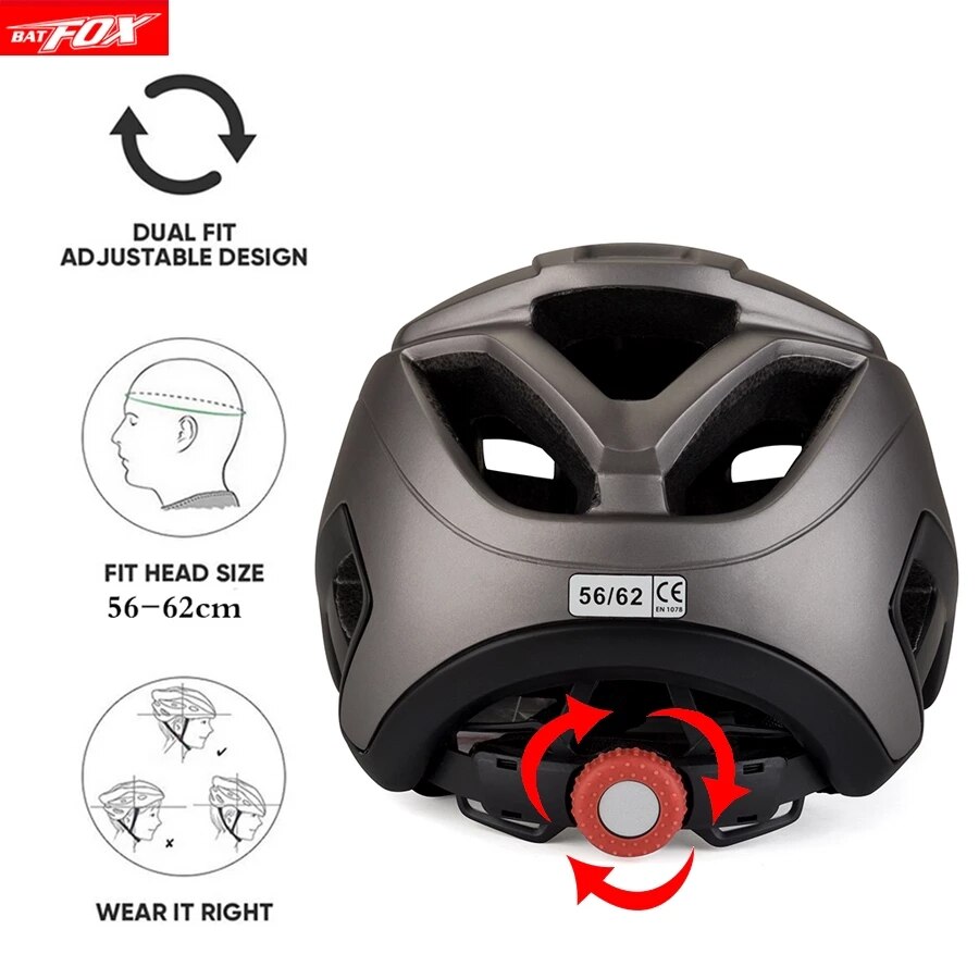 Batfox Fiets Helm Bat Ultra Licht Mountainbike Fiets Helm Mannen En Vrouwen Road Rijden Helm Met achterlichten