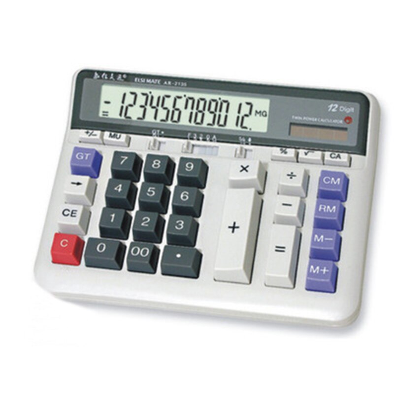 Large Display Screen 12 Digits Office Business Electronic Calculator Solar Dual Power Calculadora Finance Bank Calculator