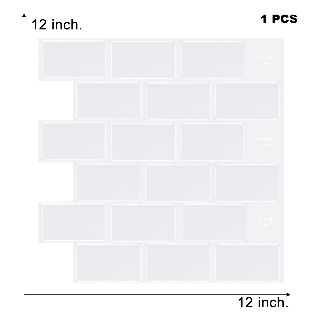 EasyTiles Kitchen Stickers Subway Oblong Vinyl 3D Wallpaper Waterproof Peel And Stick Wall Tiles - 3 Sheets: T80057 1pcs