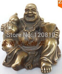 Bronzen standbeeld koper maitreya koperwerk lucky boeddha bronzen standbeeld decoratie woondecoratie