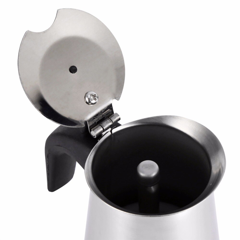 Bærbar espressomaskine i rustfrit stål moka-kande kaffebrygger-kedelkande til pro barista 100ml/200ml/300ml/450ml