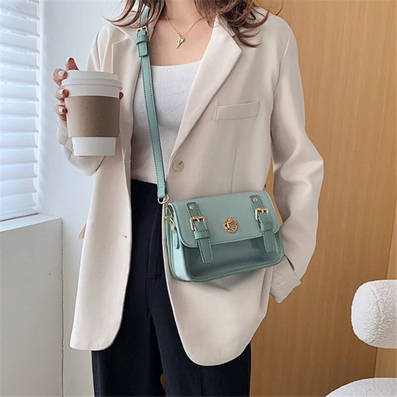 Flickväska damväska avslappnad sidväska korea lås axelväska