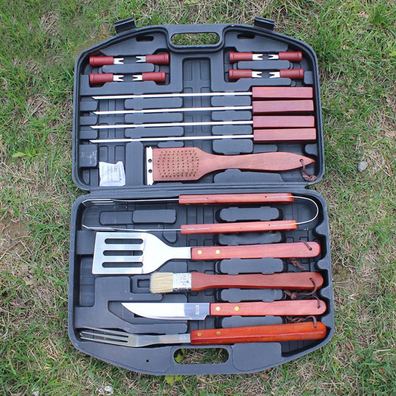 Ensemble d'ustensiles de Barbecue parfaits pour Barbecue d'extérieur en acier inoxydable, 18 pièces/ensemble, emballage du boîtier