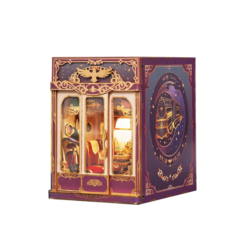DIY Wooden Dollhouse Magic Shop Miniature Furniture Kit Book Nook Assemble Building Block Toys for Children Adult Casa