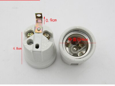 2pcs E27 Ceramic Lamp Cap Screw E40 Lamp Holder Pottery and Porcelain E14 Bases for Ceiling Lamp Retrofit: J  E27  H48mm copper