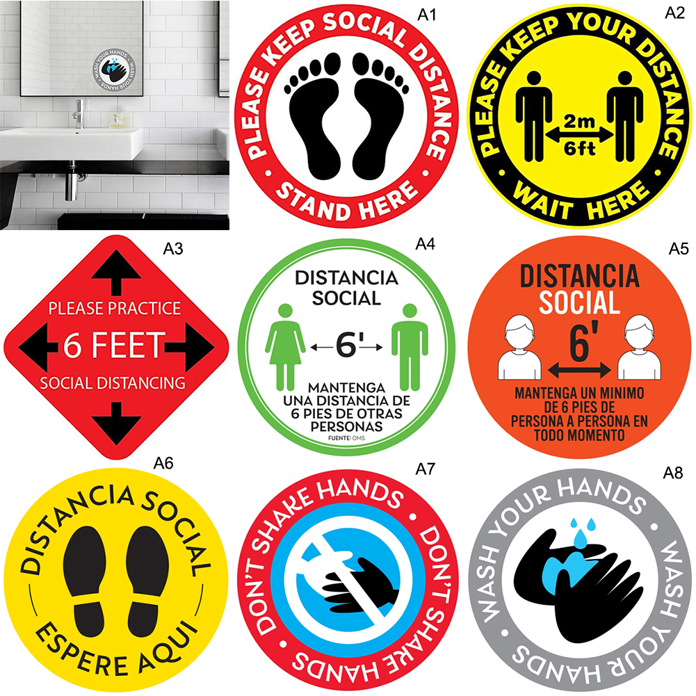 Openbare Gebied Sociale Distantiëren Floor Sticker Indoor Grond Sticker Veiligheid Vloer Teken Decal Sticker Voor Crowd Control Guidanc