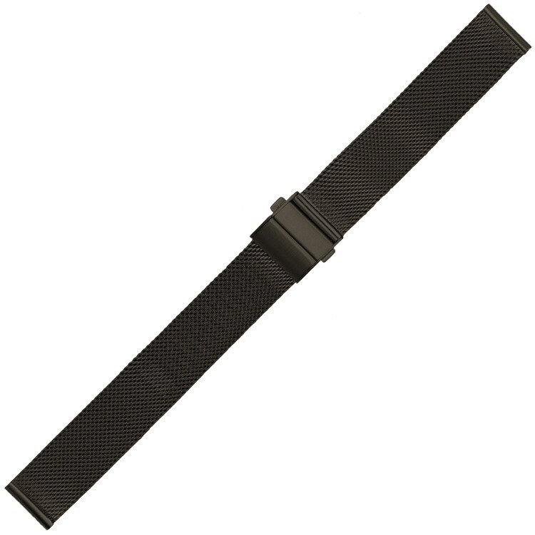 Bracelet de montre tissé en acier inoxydable à libération rapide, 16mm 18mm 20mm 22mm bracelet de montre universel milanais bracelet de montre: Black / 16mm