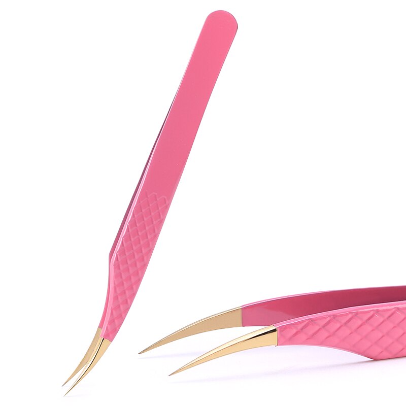 1 Pc biało-złoty pęseta do rzęs antystatyczna do przedłużania rzęs zestaw ze stali nierdzewnej Beauty precyzyjna pęseta narzędzia do makijażu: 15
