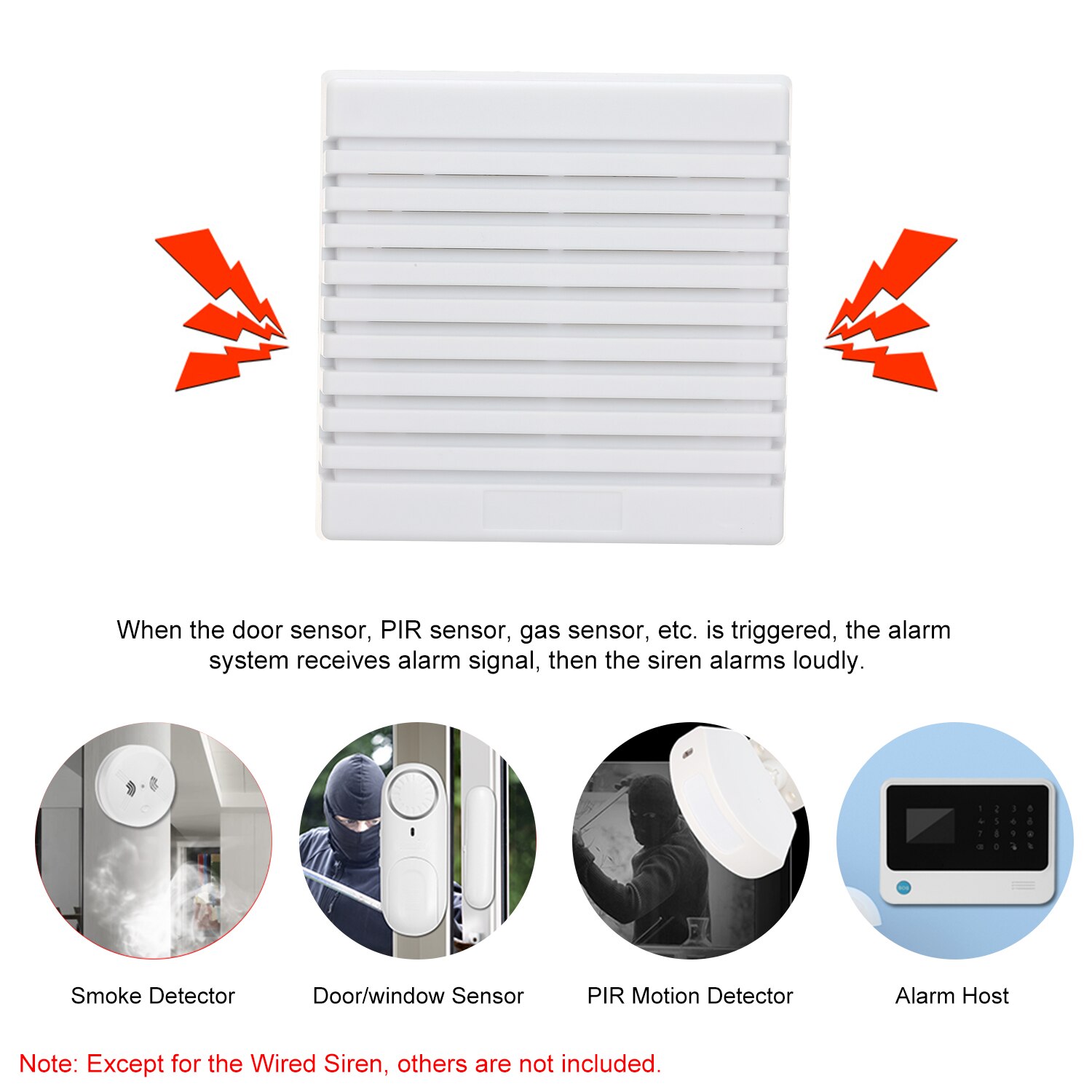 Alarm Siren External Wired Siren 105 dB Prompt Alert Alarm Dual Tone Indoor Siren for Home Security Alarm System
