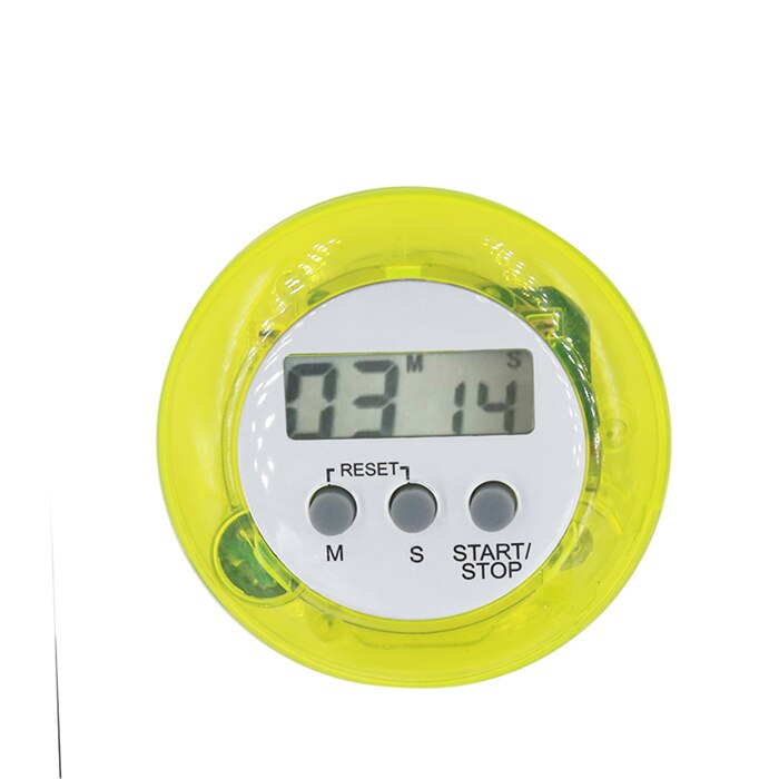 LCD Digital Kitchen Timer Cooking Practice round shape Timer Countdown Count Alarm Clock regular reminders 20% off: yellow