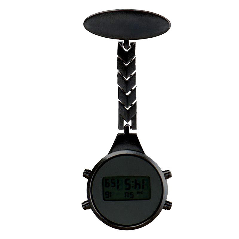 Reloj Digital de bolsillo para hombre y mujer, accesorio de aleación con Pin, ideal para estudiantes, Hospital, para colgar, 10 unids/lote: black