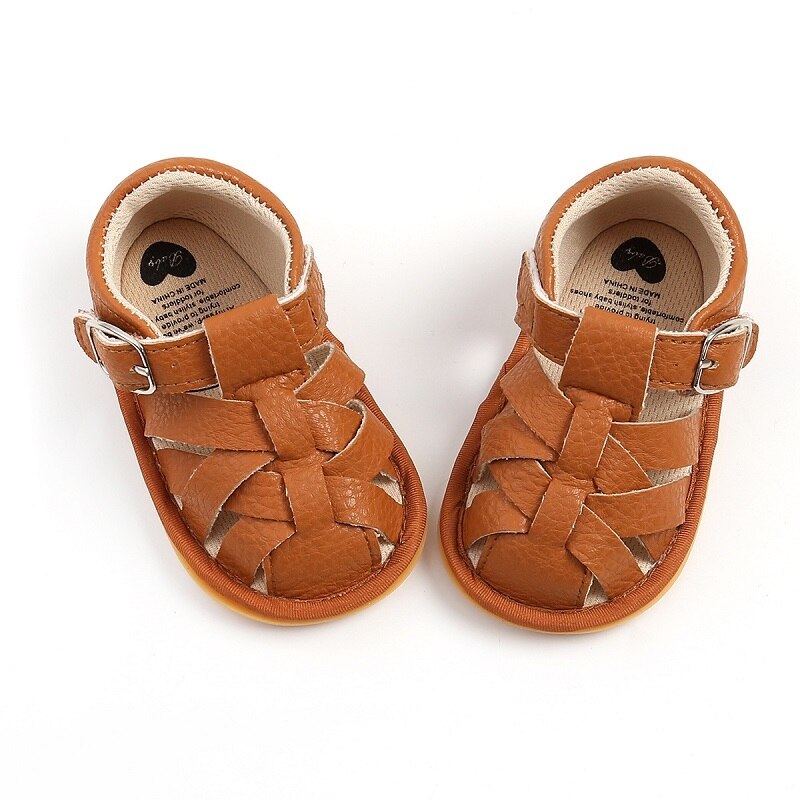 Boutique Baby Baby Jongen Meisje Schoenen Effen Kleur Leer Non-Slip Schoenen Peuter Schoenen Voor Meisjes Zomer Outdoor casual Schoenen: brown / 13