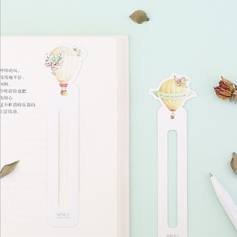 30pcs/box balloon bookmark stationery bookmarks Kawaii Cartoon Promotional school supplies papelaria