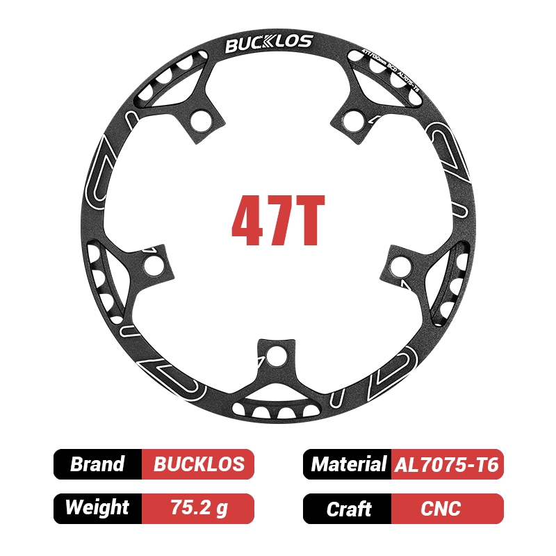 BUCKLOS 130BCD Kettingblad 45T 47T 53T 56T 58T Vouwfiets Kettingwiel Aluminium 7075-T6 Fiets Kettingblad Ultralight Fiets Deel: Oranje