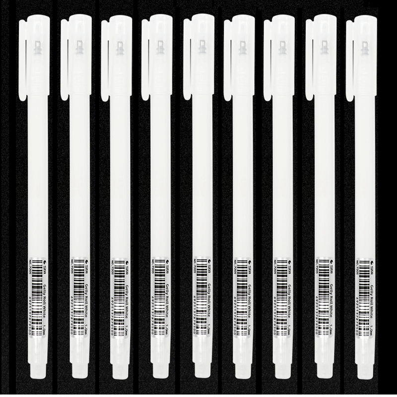 3/9 unids/set 0,6mm tinta blanca dorada plateada Color álbum de fotos bolígrafo de Gel papelería oficina lindo Scrapbooking pluma de gran capacidad para niños: Morado