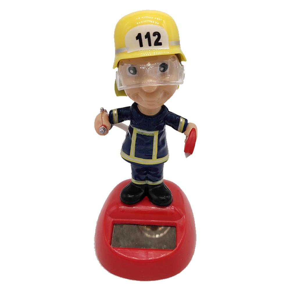 Coche de juguete bailarín alimentado por energía Solar, ornamento, muñeco oscilante, bombero, juguete, coche, tablero, decoración, accesorios de coche