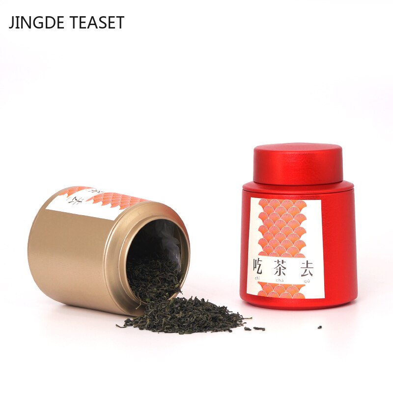 Large capacity Metal Tea Caddy Travel Tea Boxes Sealed Tea Leaf Storage tank Portable Container Jar Sugar Coffee Spice Organizer