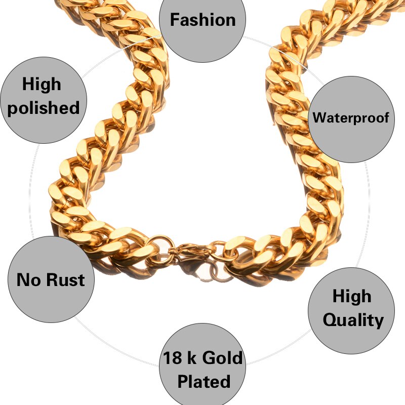 Tiasri 13mm Curb Cuban Link Kette herren Halskette Armband Goth Schmuck Punk Stil Kragen Choker Edelstahl Zubehör