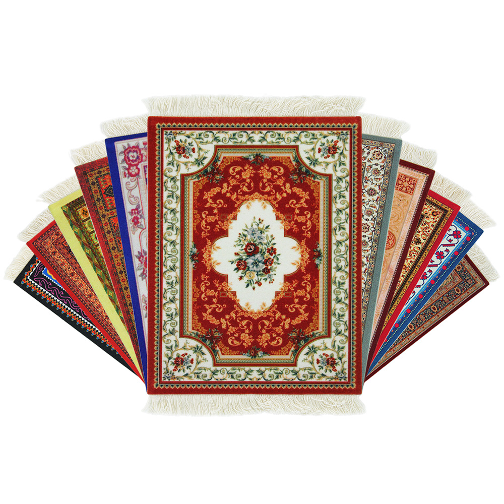 Alfombrilla para ratón, alfombrilla para comida, estilo alfombra persa, goma antideslizante, duradera, impresión rectangular, alfombrillas para ratón para juegos, posavasos