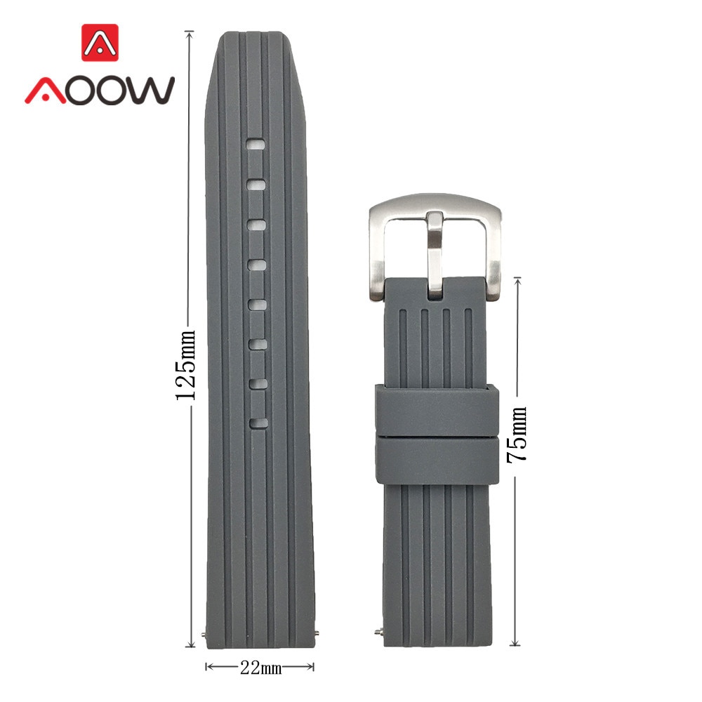 Pulseira de relógio de silicone de 20mm 22mm 24mm, pulseira para samsung galaxy watch 42mm 46mm à prova d' água, liberação rápida pulseira bracelete preto azul