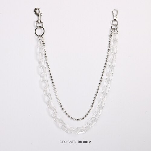 Porte-clés hip-hop Punk, grand anneau, pantalon Rock Punk, Hipster, pour Jeans, accessoires Kpop, CL151: Two Transparent